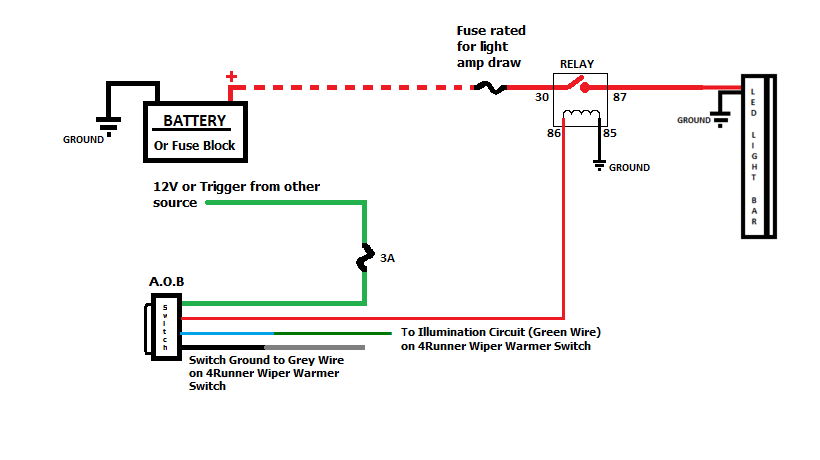 Light Bar Wiring Diagram No Relay from www.toyota-4runner.org