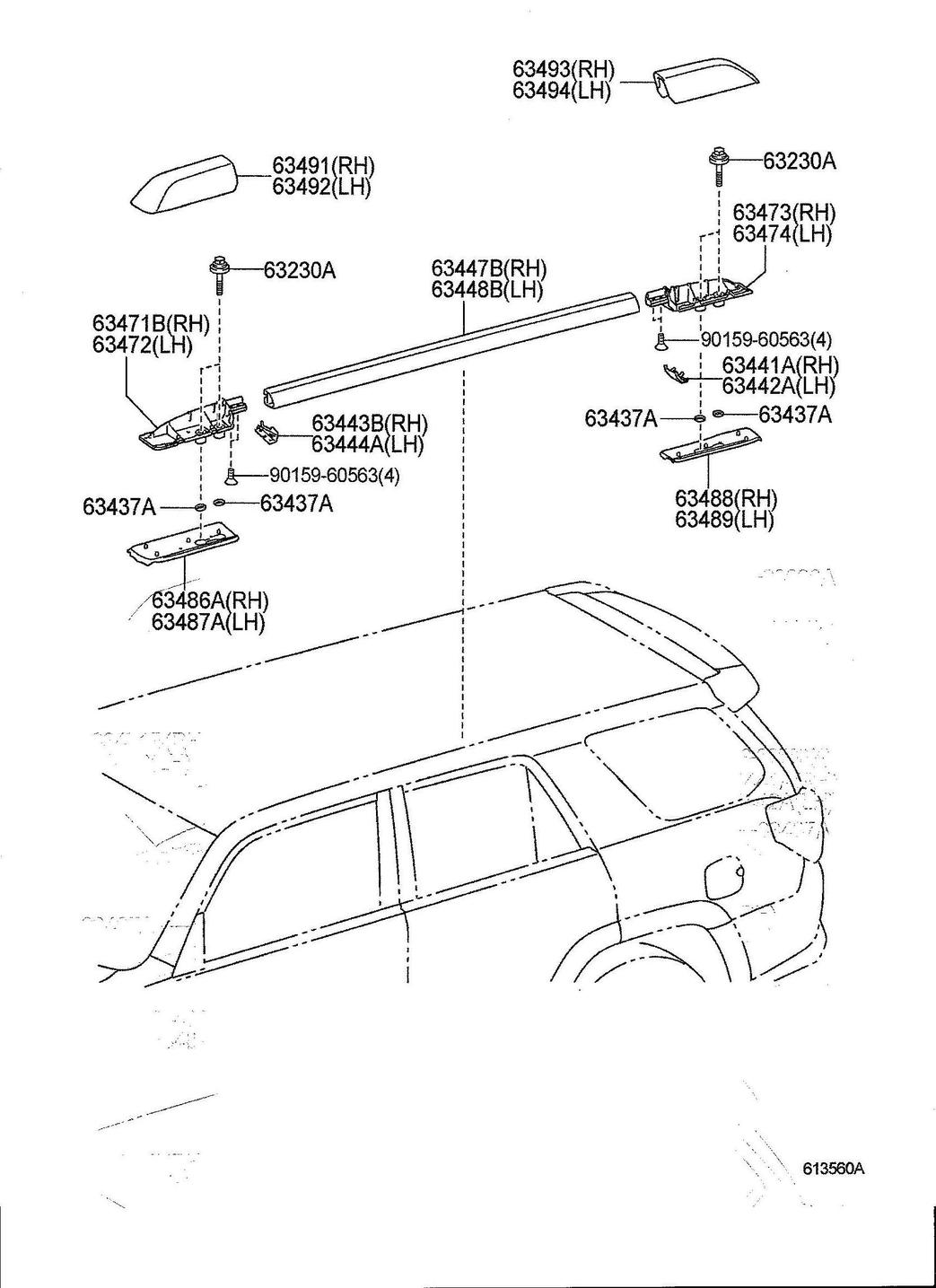 toyota 4runner roof rack end cap #1