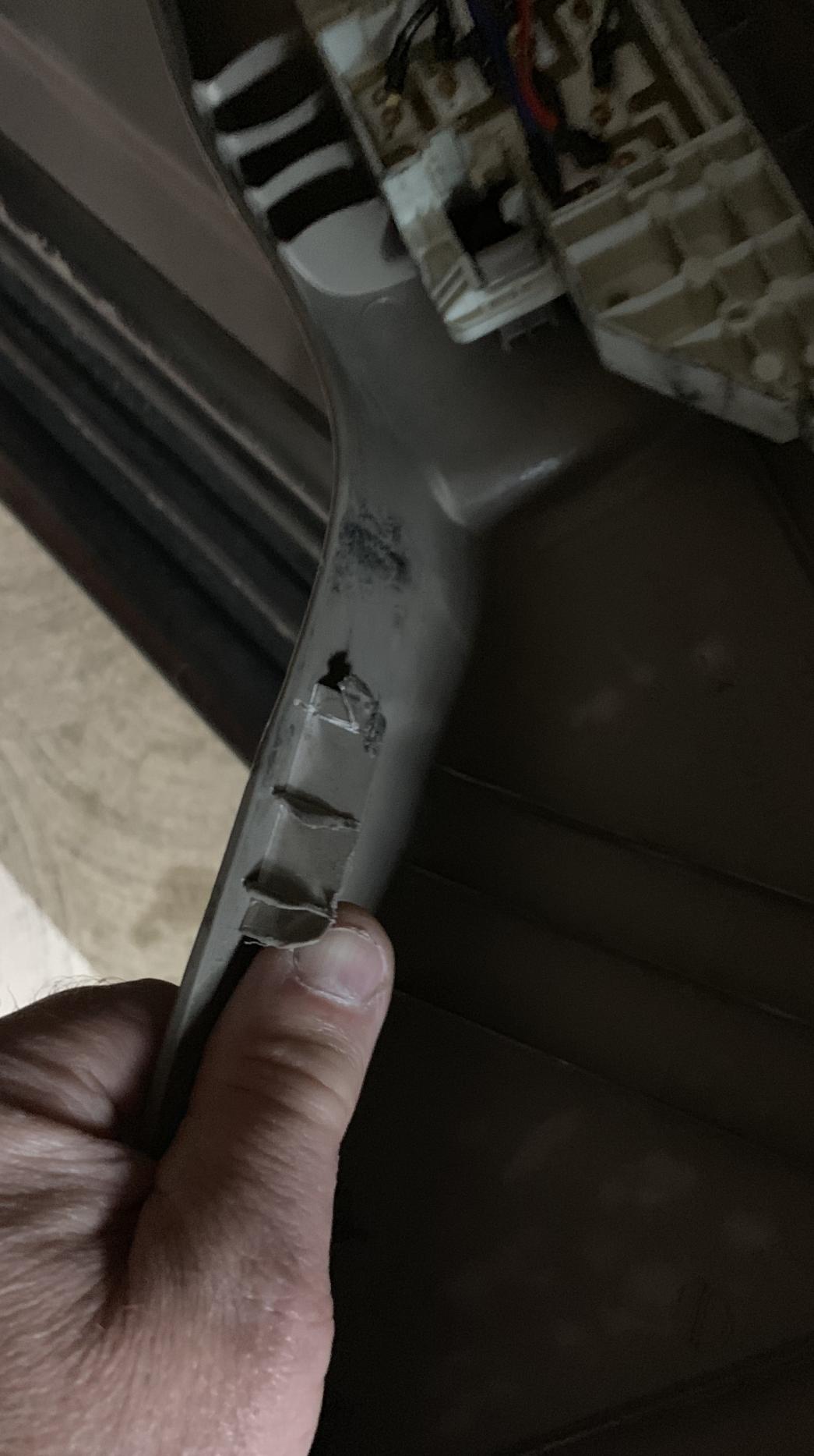 How does the plastic seat shield that holds the power seat buttons ...