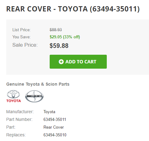 2004-2009 Roof Rack Endcaps made of fiberglass-part-number-both-numbers-png