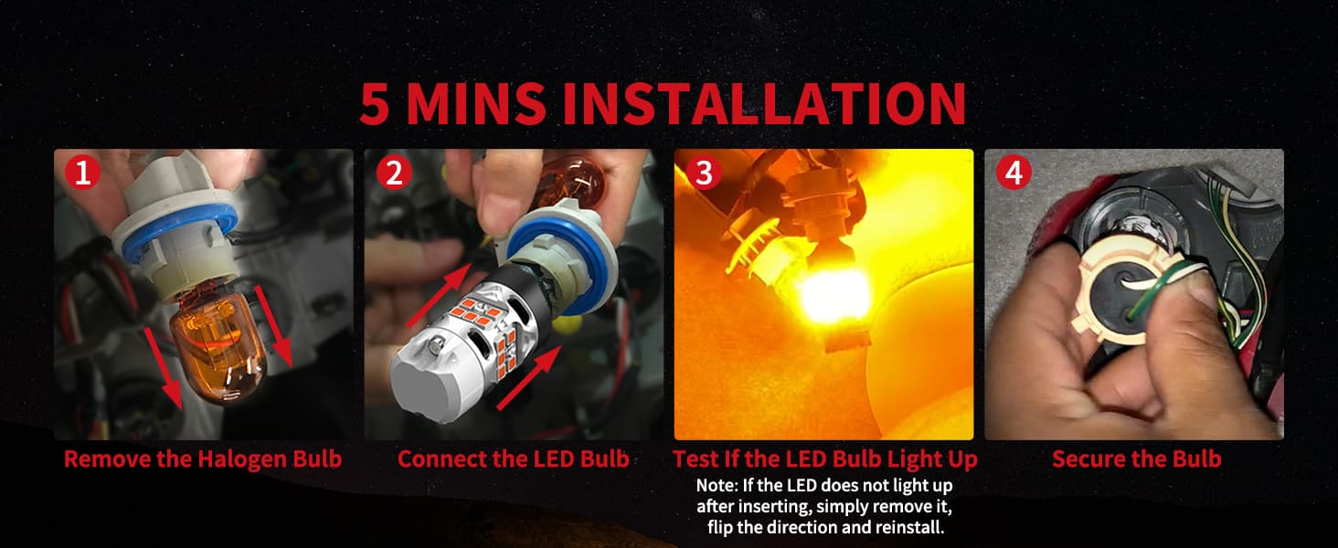 Understanding the Differences Between 3157 and 3156 Bulbs-5-lasfit-t3-series-led-bulb-installation-process-jpg