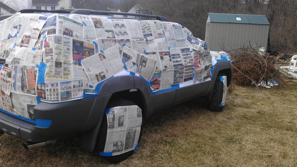 Plasti Dip Cladding on BLACK '03 4RUNNER!-masking-1-jpeg