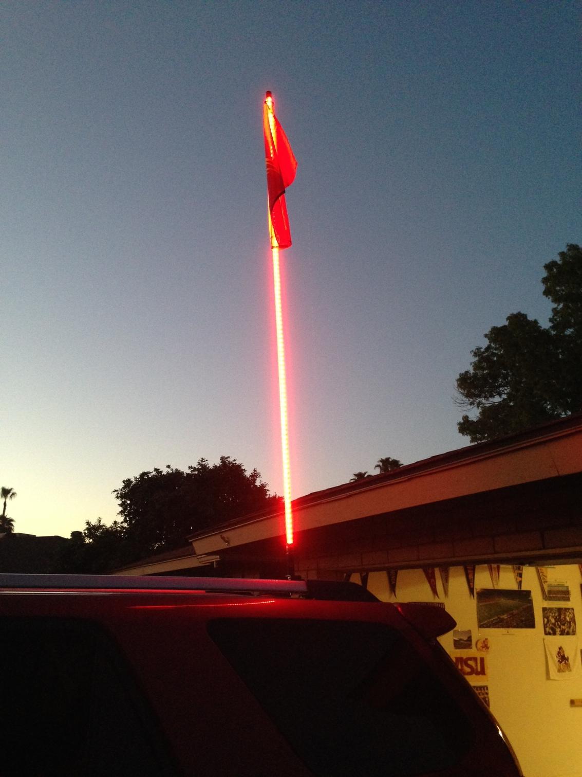 Installing a lighted whip mount / dune safety flag on 2014-photo-jpg