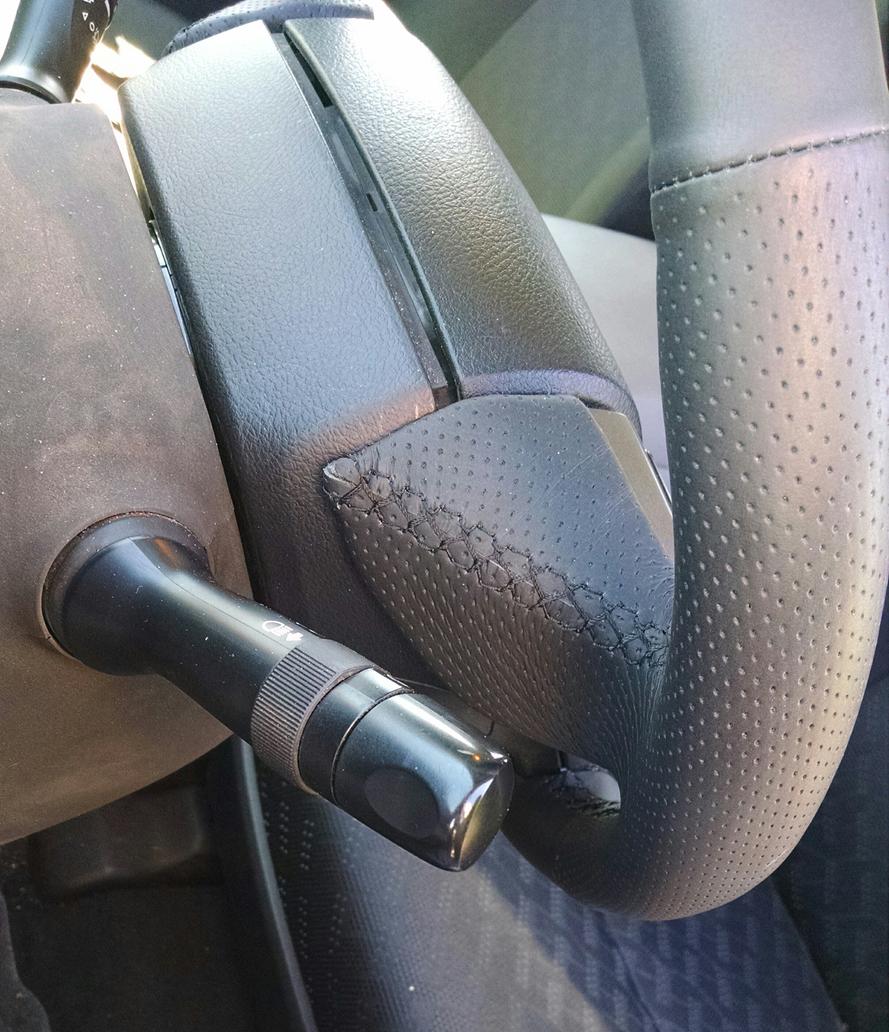 XUJI leather steering wheel cover install. Goodbye plastic steering wheel. OEM?-img_20150429_110235-jpg
