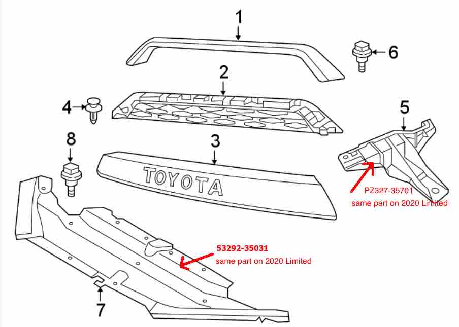 Pre 2020 TRD Pro grill on newer 4Runner with TSS-2020-4runner-grill-jpg