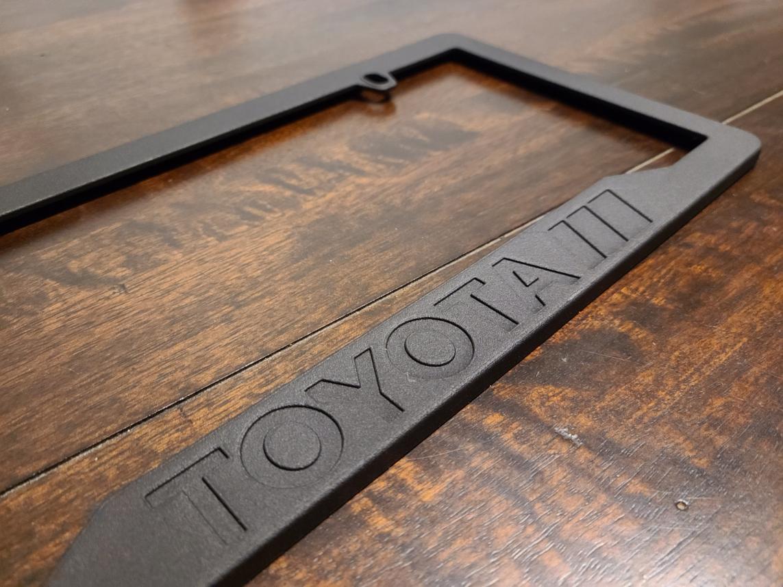 3D-printed Toyota 'Motorsport' License Plate frame-3dtoyota_plate_zoom-jpg