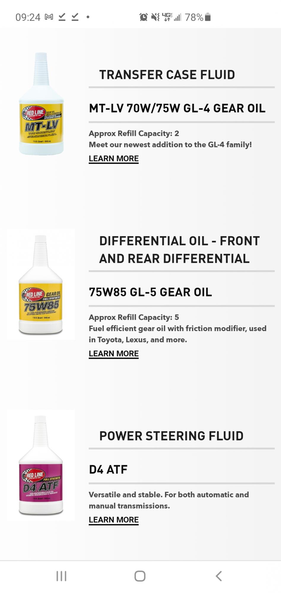 MT-LV 70W/75W GL-4 Gear Oil