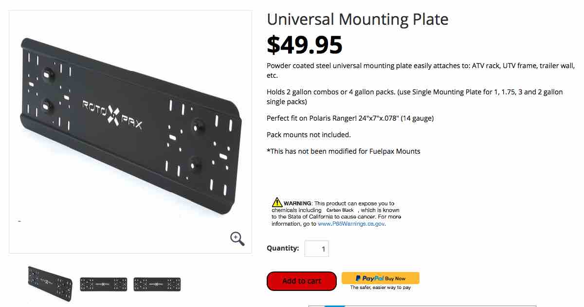 FS Rotopax Universal Mounting Plate and two (2) LOX Pack mount 0 Los Angeles, CA-rotopax-2-jpg