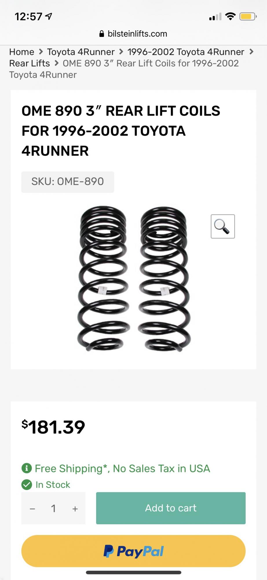 FS, 3rd gen, OME (Old Man Emu) 890 Coil Springs, CA, Orange County 5-890-coils-jpg