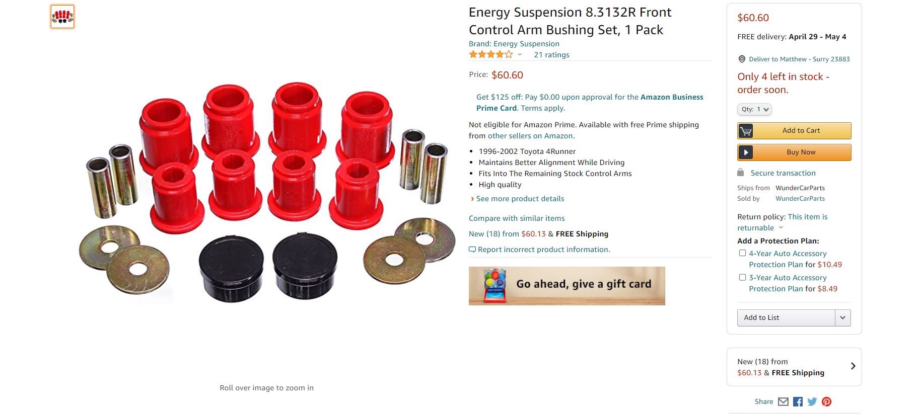 FS 3rd Gen: Energy Suspension Front LCA Bushing Kit New Hampton Roads, VA-energy-jpg