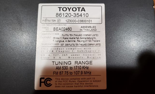 , Toyota 4Runner AM-FM Stereo Cd Player part #86120-35410.-radio-expla-sml-jpg