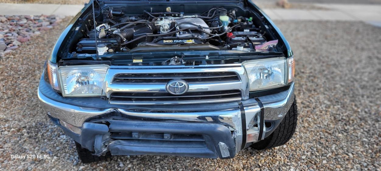 FS: 3rd Gen &quot;Holy Grail&quot; 4Runner - 5 Speed and Factory Locker, $ 7,500 OBO Tucson, AZ-front-damage-front-view-jpg