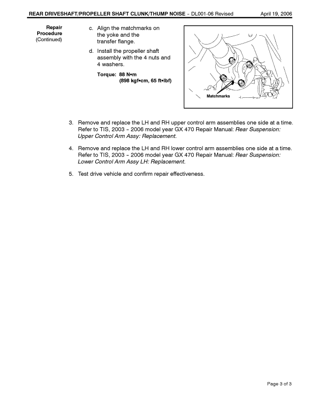 Drive shaft noise or U joint noise (LEXUS 4/06 TSB page 18) aka Driveshaft thump/bump-13-gif