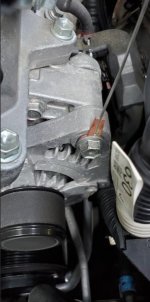Temperature sensor on alternator mounting bolt.jpg