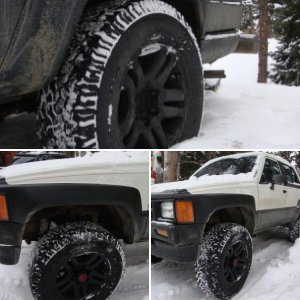 17" wheels and plasti dip.