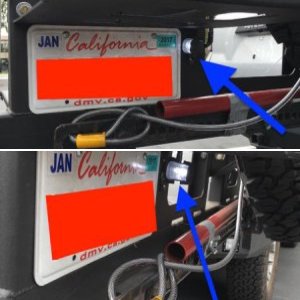 Light on Rear License plate