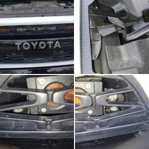 Behind grill light bar