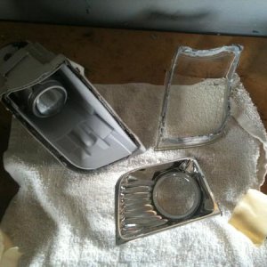 took apart fog lights and painted black