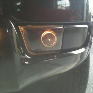 close up of fog light and turnsignal