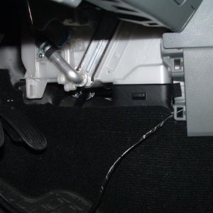 Wiring passing into console