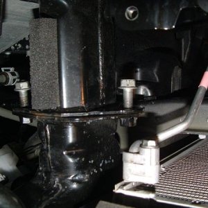 Bumper to frame joint where the alum receiver is bolted. Use 2 of 3 bolts on each frame member