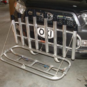 Installed rod rack with cooler shelf lowered.
