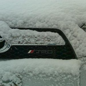 Snowy day in Columbus and good shot of the Carbon Fiber TRD badge i added to the front.