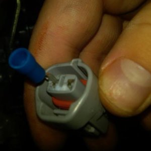 The trimmed connector fits into the adaptor