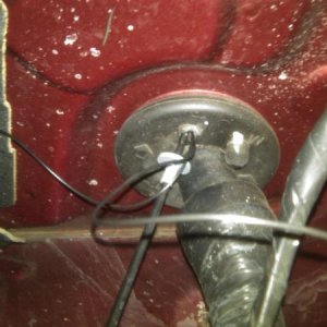 Run two 8 feet lengths of wire through the gromet in the firewall. The actual distance from the switch to the connector is about 4 feet, but it makes 