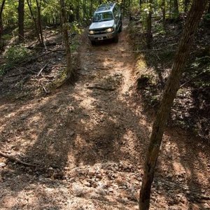 Just one of the hills in the woods.