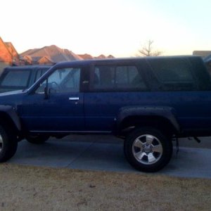 The 'new' wheels look alot more proportional with the fender flares compared with the stock 15 in wheels.