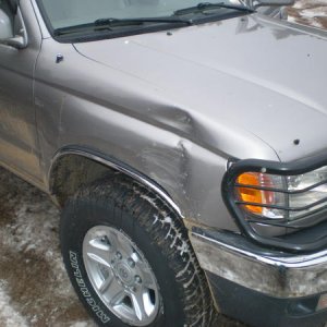 my first dent, got pulled into a tree