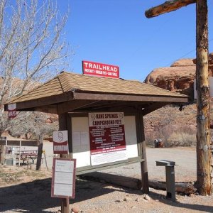 Near the trailheads for Pritchett Canyon, Hurrah Pass, Kane Springs, etc.
