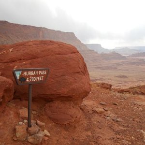 The top of a fun climb up a narrow canyon wall, between Kane Springs Canyon and the Colorado River Canyon.  Chicken Corners, Lockhart Basin and others