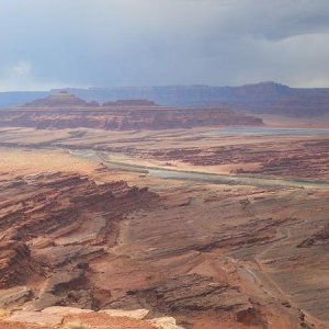 Looking out across the Colorado River canyon (sorry the day was so gloomy for pics--didn't have time to come back)