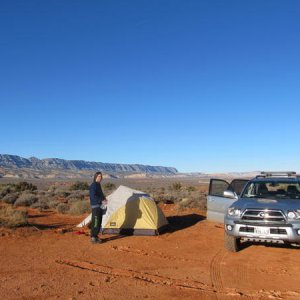 Camping outside of Peek-a-Boo and Spooky Gulch