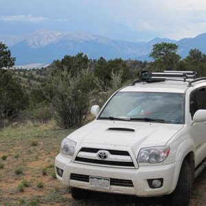 Camping with a view of the Collegiates.