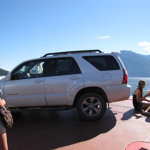 Catching a ferry to Balfour, BC.