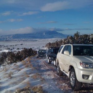 Driving in the middle of nowhere Wyoming.