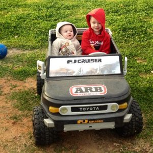 Xander giving rides in his rig.