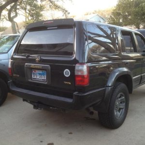 Mounted bumper and painted wheels