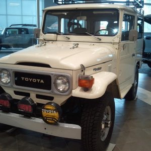 Cherry Land Cruiser at Dealership