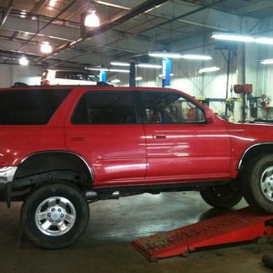 stock flexing i was at work and thats the ramp to get on the alignment rack.