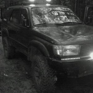 Me pulling out a lifted chevy 1500 on 35s. YOTA POWER BABY!!!! ROLL TIDE!!!!!!!!!