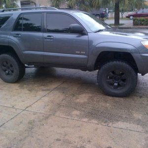 3 inch rev tek lift, 1 inch from FJ TT springs and shocks, and 305/70r16