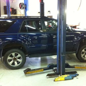 This shows the toytec lift in the front with just the GX470 kit in the rear.