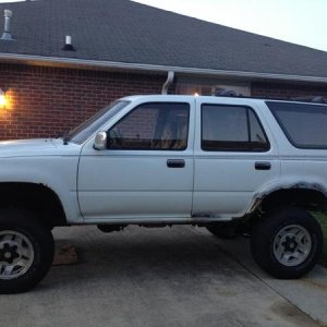 First step I took was removing running boards. Then I knocked off a little rust and installed Toytec 2" BJ Spacers and coils and put new Skyjacker sho