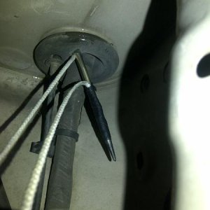 4 punch, with string, through main cable harness grommet, thru firewall