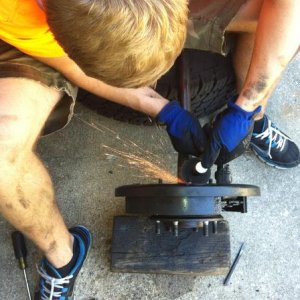 Had to cut the Skid Control Rotor off to replace the wheel bearing