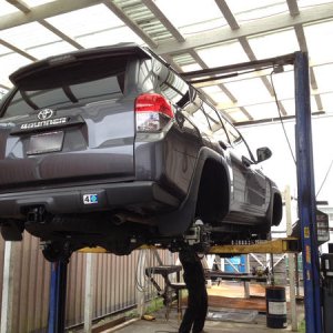 Up on the racks at Line-X in Hilo.

Check out Maverick, he can handle KDSS
http://www.linexofhilo.com/